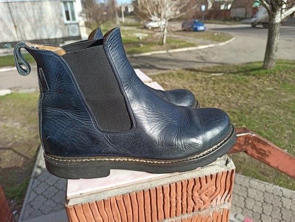 Men Aigle Boots Navy Leather 42