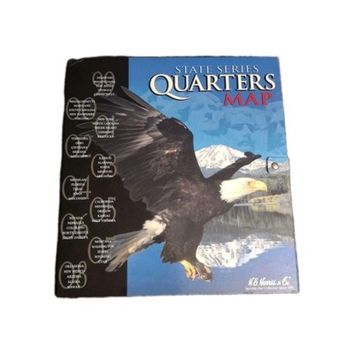 Complete H.E. Harris & Co. State Series Quarters Collectors Map 