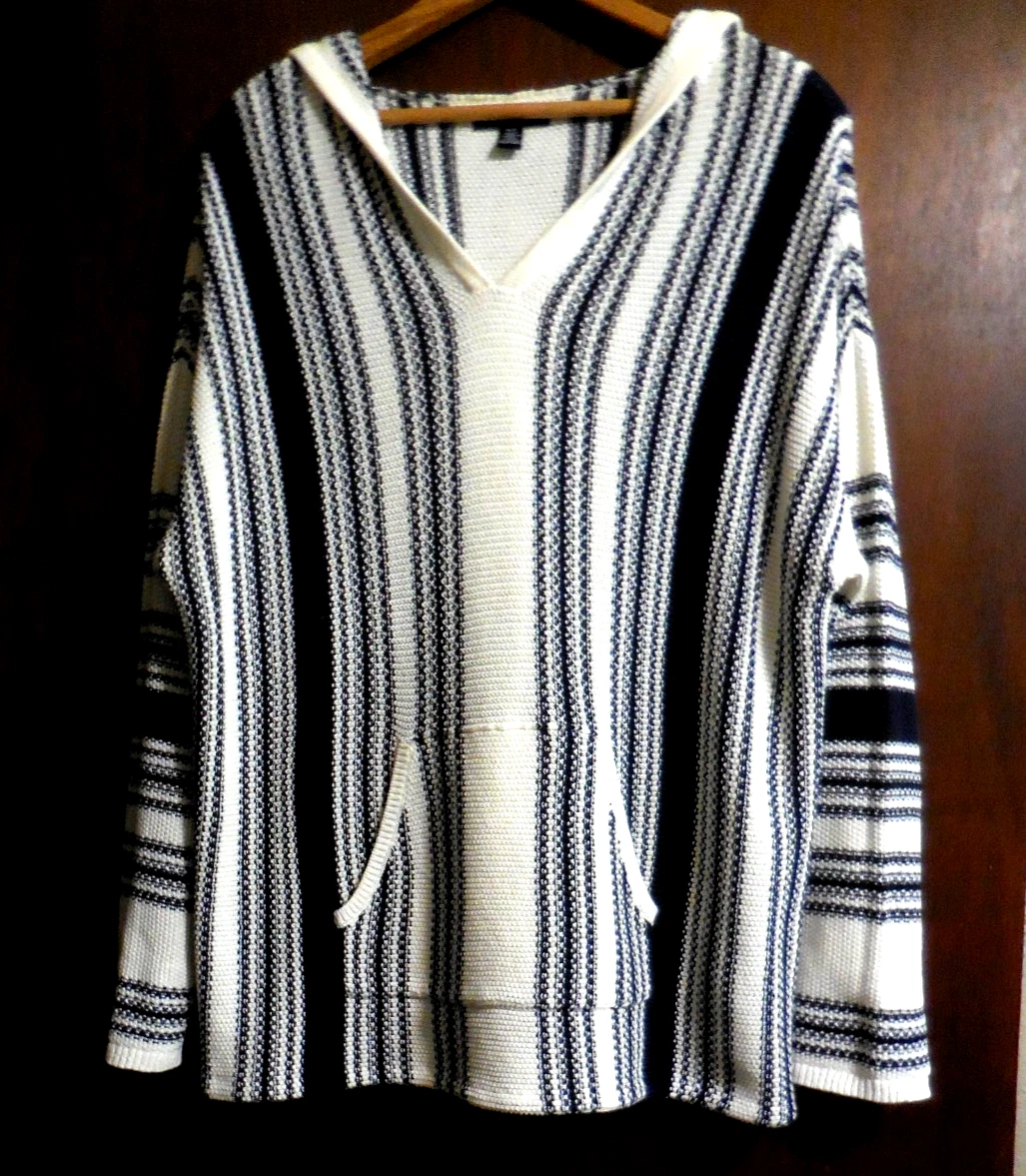 Women's Chaps Striped Beachy Baja Hoodie, size Petite Large