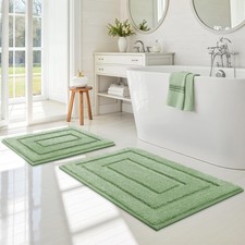 GRANNY SAYS Bathroom Rugs Sets 2 1'8" x 2'8" 24" x 16"  32" x 20" , Green