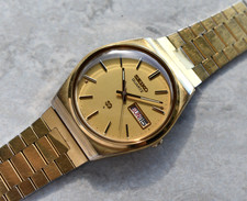 January 1981 Seiko Mens Watch Gold Quartz Day...