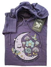 Life Is Good LS Shirt Crusher Boxy Hoodie Tee STAY WILD MOON CHILD 47in Womens L
