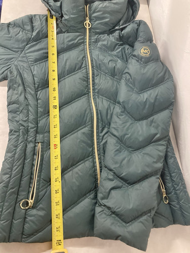Michael Kors Packable Down Fill Puffer Jacket/Coat Dark Green Women XS - Picture 7 of 11