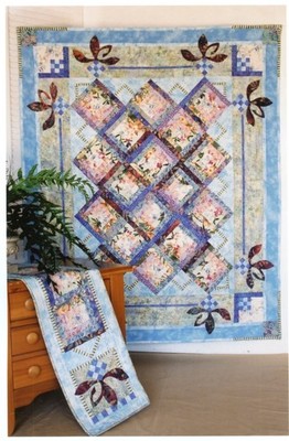 Java House Quilts Luau Log Cabin 62 x 50 Lap Quilt Or 12 x 48 Runner Pattern