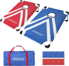 Portable Cornhole Set PVC Framed Corn Holes Outdoor Game Set with 2 Cornhole Boa