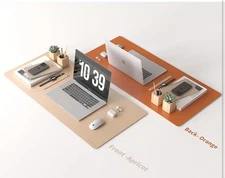 Laptop Computer Large  Mat Double-Sided Two-Tone Faux Leather. Large Mouse pad