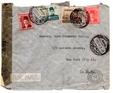 Egypt WW2 1944 dual censored cover to the US