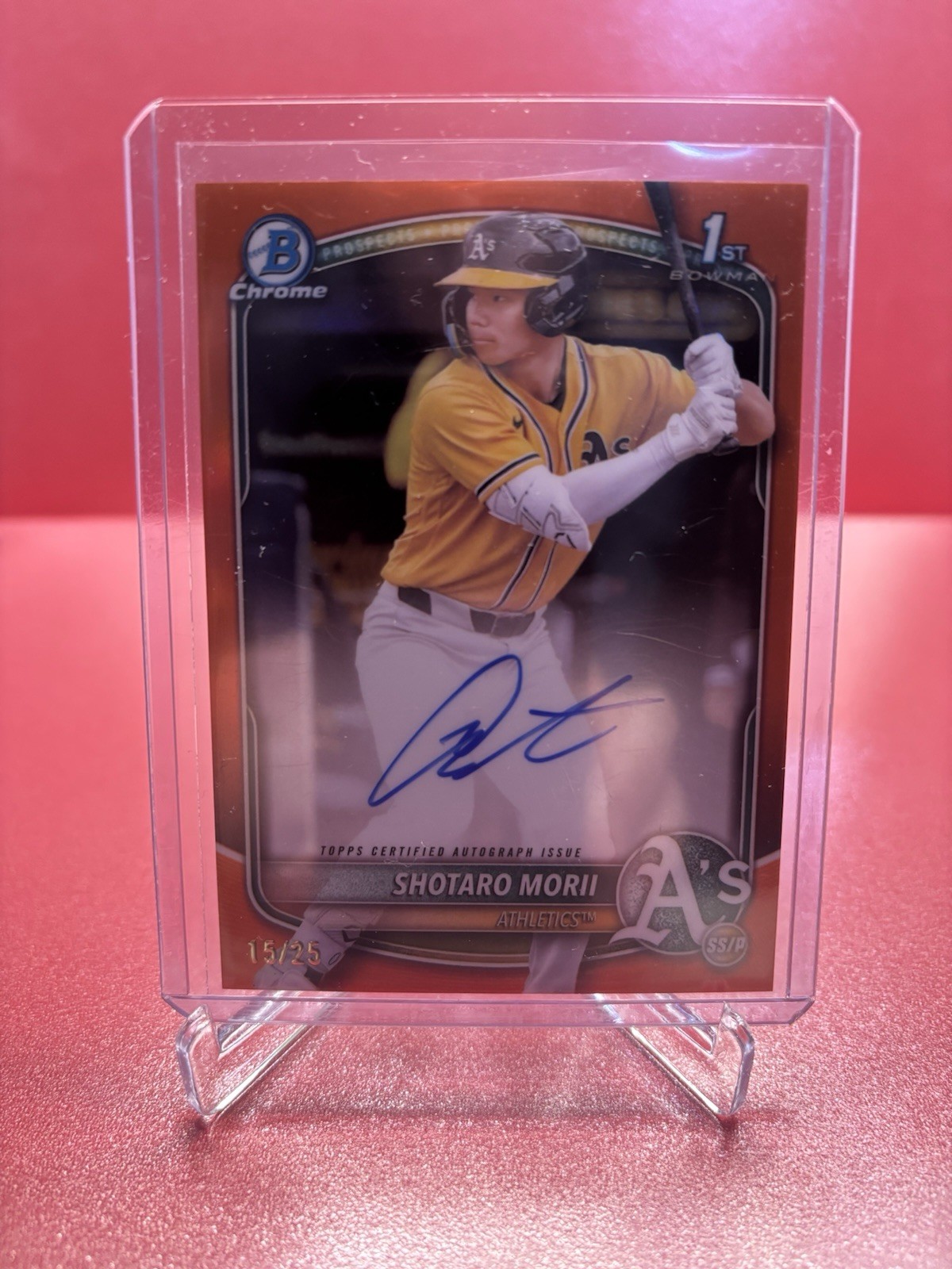 2025 BOWMAN CHROME SHOTARO MORII TRUE ORANGE RC AUTO /25 CPA-SM PACK FRESH!!!!!