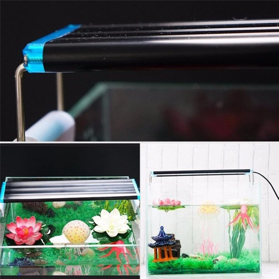 PLAFONIERA LED LUCE BIANCA BLU LAMPADA PER ACQUARIO BARRA DA 40 A 50CM Dee-D93 - Immagine 3 di 3