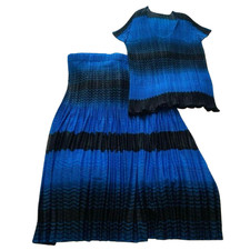 PLEATS PLEASE ISSEY MIYAKE Gradient Cut Sew Skirt Set From Japan