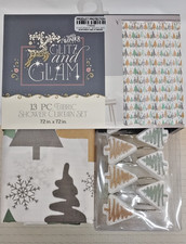 Winter Wonderlane 13 PC Fabric Shower Curtain Glitz  Glam 72 x 72 Christmas