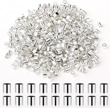 500Pcs Crimp Tubes Crimping Beads for Jewelry Making, Silver-500Pcs 
