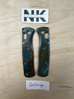 Nodak Custom  Teal Forge  Shipwreck Copper Benchmade 533 Mini Bugout Scales