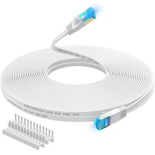 Cat 6 Ethernet Cable 25 ft,Flat Internet Network LAN Patch Cords – Solid Cat6...