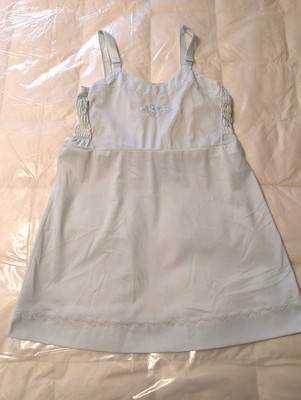 Vtg DIXIE BELL Girl's Light Blue Full Slip Size 10 Under Dress Adjustable USA