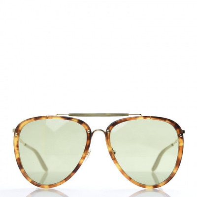 Gucci Gold Tortoise Shell Aviators Sunglasses Gucci - Aviator Acetate and Metal Sunglasses - Tortoiseshell  main image 3