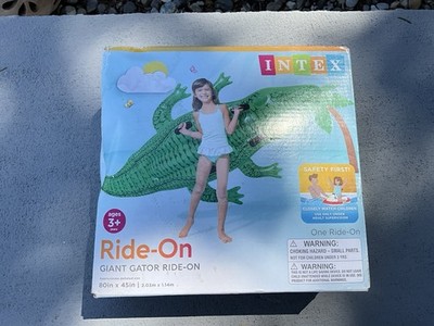 New- Intex Green Giant Gator inflatable Alligator Ride -On Water 80x45