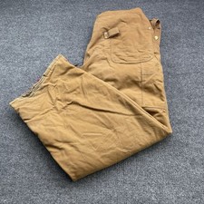 VTG Carhartt Bib Overalls Men's 44x30 Brown Duck Canvas Quilt Lined R02 USA Made
