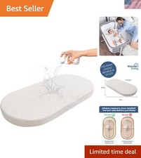 Hypoallergenic Oval Baby Bassinet Mattress - Comfortable  Safe Sleep Solution