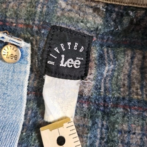 Vintage Lee Riveted Blanket Lined Jean Jacket Size M Medium Denim Work Trucker - Picture 4 of 15
