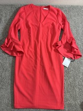 NWT Calvin Klein Coral Stretch Knit Women’s Dress Size 8 Cocktail NEW