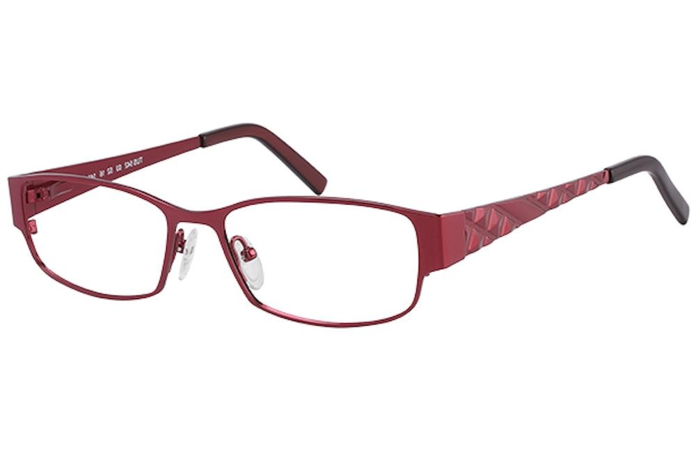 Женские очки Tuscany 542 03 бордового цвета в оптической оправе с полной оправой 52 мм