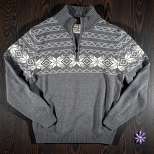 Weatherproof Vintage 1/4 Zip Nordic Sweater  Gray  Men  s  LARGE