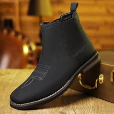 Men's Chelsea Boots with Elastic Side Panels - Brand New, Casual & Formal Wear