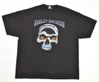 Harley-Davidson Graphic T-Shirt Mens 2XL Black Skull Flame Eyes Midland Texas