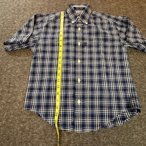 Tommy Hilfiger Boys Small Blue Plaid Short Sleeve Button Down Dress Shirt - Picture 6 of 11