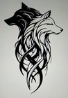 DUAL WOLF HEADS METAL WALL ART HANGING black 40x26.7cm Gift Item SWEET