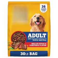 Complete Nutrition Adult Dry Dog Food,Grilled Steak Vegetable Flavor, 30 lb. Bag