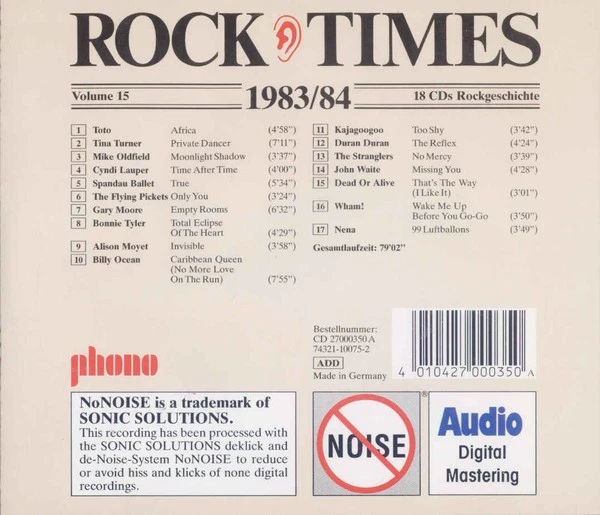 Various Artists-CD: "Rock Times Vol. 15  1983/84" - Bild 2 von 2