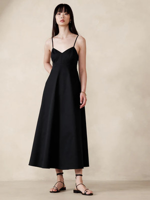 Banana Republic Poplin Cut-Out Maxi Dress BR Black / 4