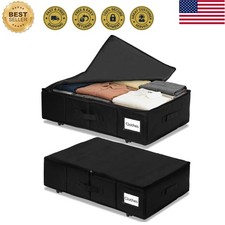 2Pack Under Bed Storage with Wheels, Under Bed Storage Containers with Label,...