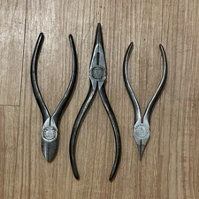 M Klein & Sons 1940s Needle Nose Duck Bill & Diagonal Cutter Pliers 3Pc Set USA