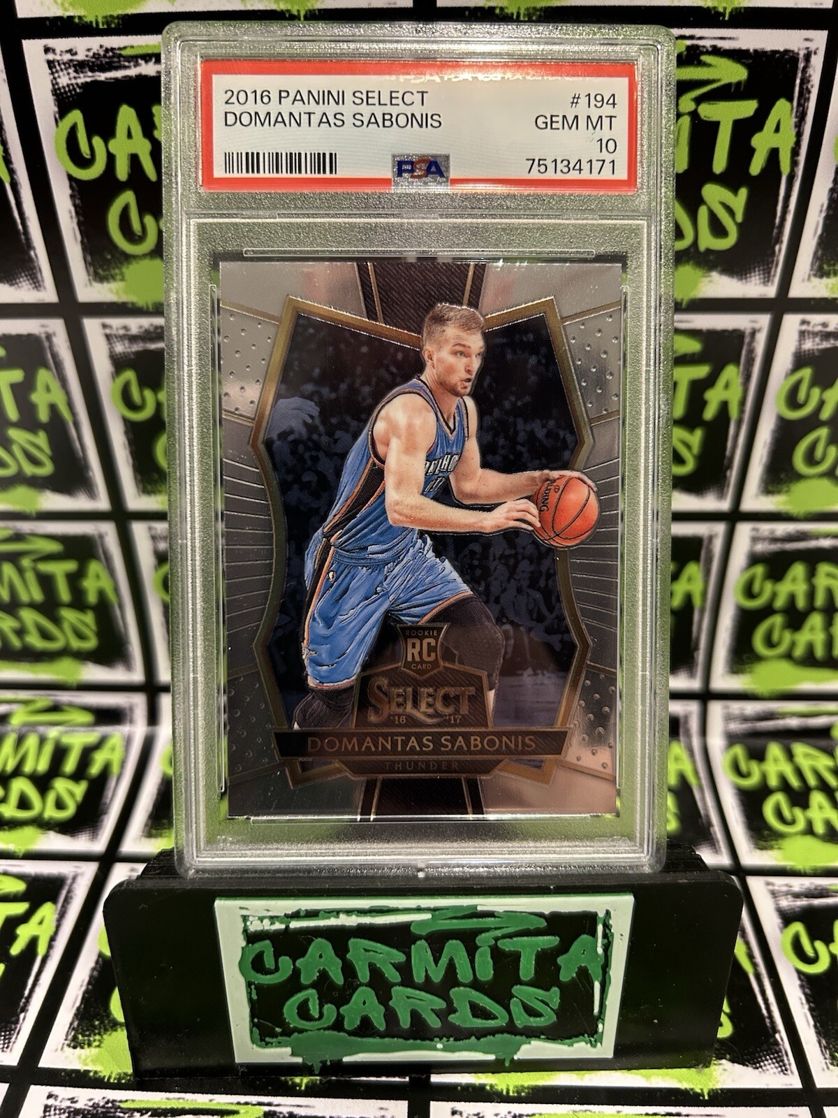 2016 Panini Select Silver Prizm #194 Domantas Sabonis Thunder RC Rookie PSA 10