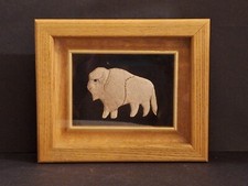 Framed Arctic Trading Co Caribou Hair Jessie Wastasticoot Buffalo Mini Picture
