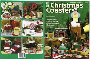 Christmas Coasters Plastic Canvas Pattern Book Candle Stocking Hat Fireplace