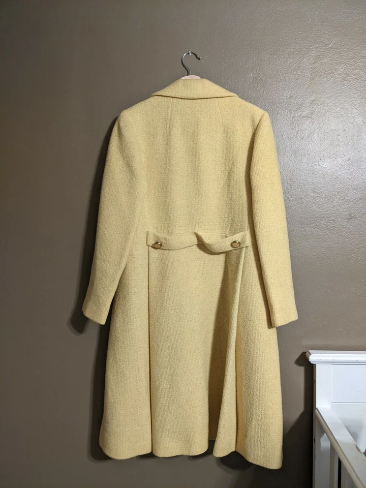 Casaco de lã amarelo Mod vintage anos 60 G GG sob medida por Penn Craft - Imagem 3 de 4