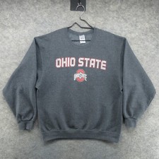 VTG Ohio State Buckeyes Sweatshirt Mens Large Gray OSU Crew Neck Pullover Y2K