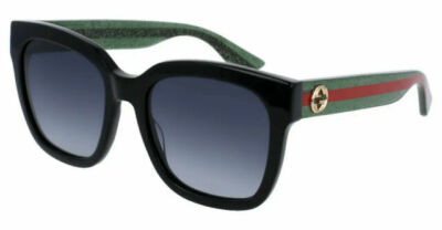 GUCCI Black/Green Square 54 mm Women\'s Sunglasses GUCCI GG0034SN 002 Black/Green Square 54 mm Women main image 2