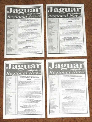4 Issues of JAGUAR ENTHUSIAST REGIONAL NEWS - June July Sept 2005, Mar 2006