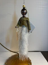 DE CARLINI BLOOMINGDALE'S SHOPPING LADY GOLD JACKET FEATHER SKIRT ORNAMENT