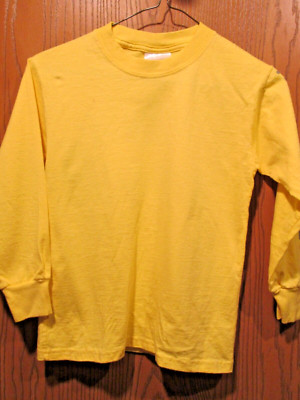 Port & Company Yellow Youth Camargo Hunt Org L/S T-Shirt SZ S 6-8