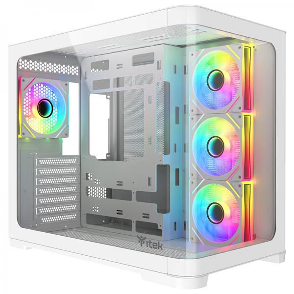 Itek Case DARK CAVE CURVED - Gaming Tower- ATX- 4x12cm ARGB fan- 2xUSB3- Type-C-