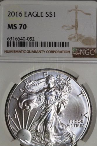 2016 American S$1 Silver Eagle NGC Graded MS70 (6316640-052)
