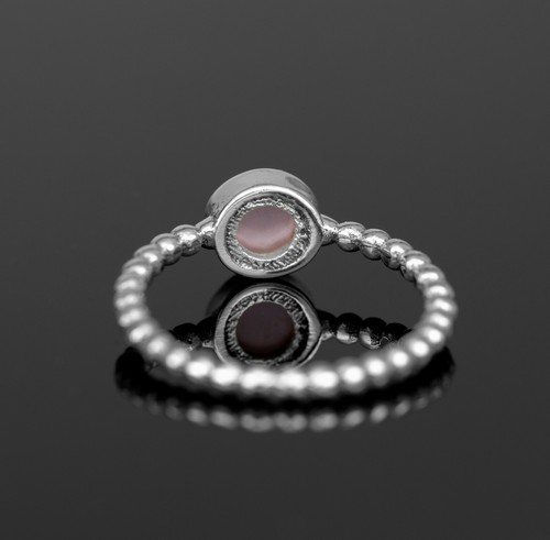 Anillo de burbujas redondo de piedras preciosas labradorita de plata esterlina 925 ónix negro - Imagen 33 de 36