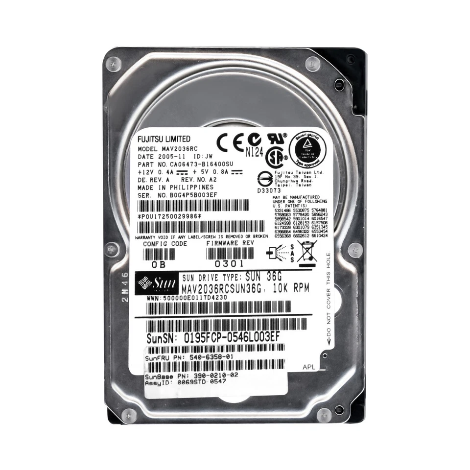 Disco Rigido Sun 540-6358-01 MAV2036RCSUN36G 36GB 10K 8MB SAS 2.5'' - Immagine 3 di 3