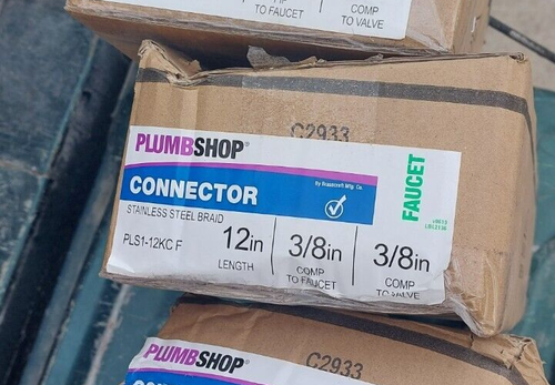 PLUMBSHOP 3/8 in. Compression x 1/2 in. FIP x 12 in Braided Stainless PLS1-12AF - Picture 5 of 5
